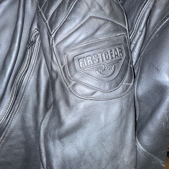 First Gear Black Leather Jacket for Road Bike - excellent condition size 46 - Picture 4 of 11